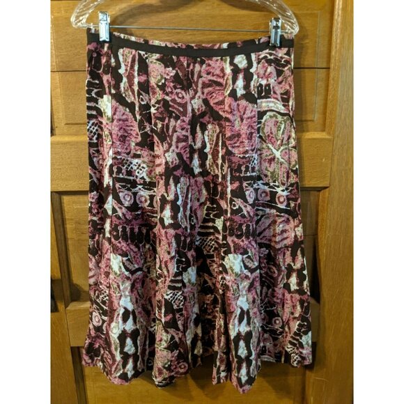 CJ Banks Christopher Skirt 6 Pink Brown Modest Womens Aline - Picture 3 of 7